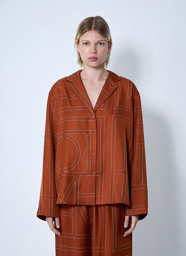 TOTEME Monogram Silk Shirt Orange tot0261020