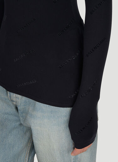 Balenciaga 로고 프린트 긴소매 탑 블랙 bal0251016