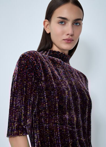 Velour Rib Sweater Dries Van Noten Velour Rib Sweater Purple dvn0262015