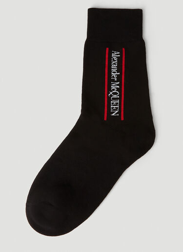 Alexander McQueen Logo Intarsia Socks Black amq0151107