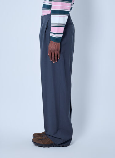 LN-CC® - Lacoste: Runway Straight Fit Tailored Jacquard Pants - Blue Lacoste Runway Straight Fit Tailored Jacquard Pants Blue lac0166009