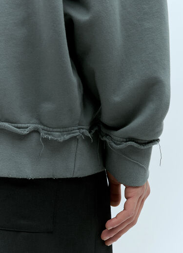 Miu Miu Garment-Dyed Cotton Fleece Sweatshirt Grey miu0155004