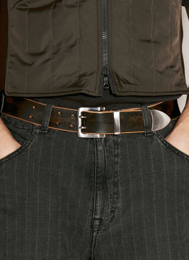 Our Legacy Leather Tongue Belt Black our0356002