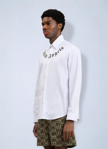 LN-CC® - Palm Angels: Neck Logo Shirt - White Palm Angels Neck Logo Shirt White pma0164148