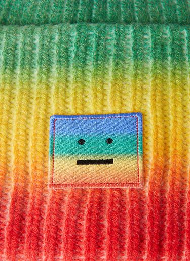 Rainbow Face Patch Beanie Hat Acne Studios Rainbow Face Patch Beanie Hat Multicolour acn0349008