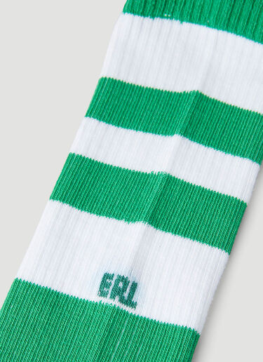 ERL 条纹长筒袜 绿 erl0348020