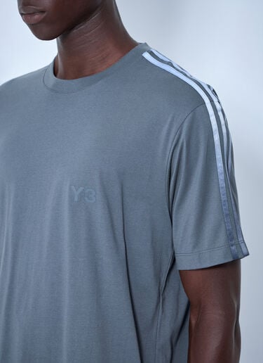 LN-CC® - Y-3: Gradient 3-Stripes T-Shirt - Grey Y-3 Gradient 3-Stripes T-Shirt Grey yyy0165003