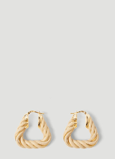 Bottega Veneta Twist Triangle Hoop Earrings Beige bov0251126