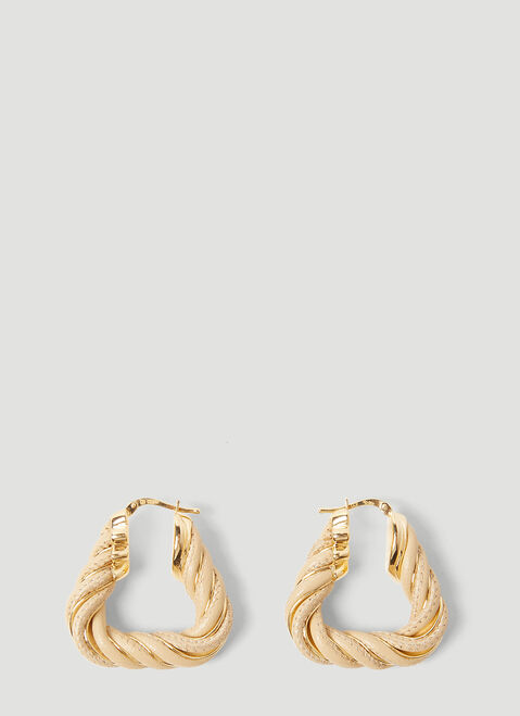 Gucci Twist Triangle Hoop Earrings Black guc0251152