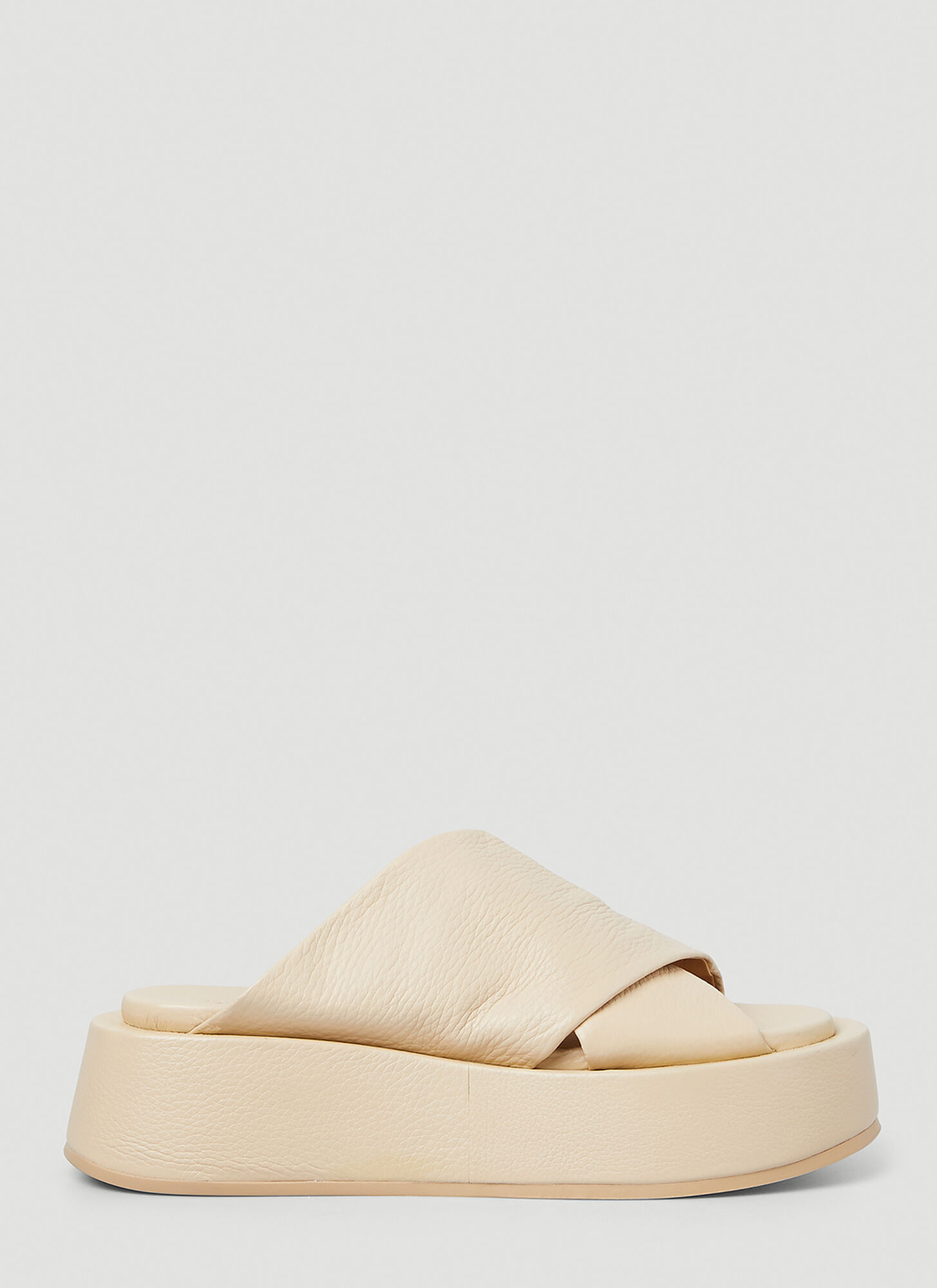 Marsèll Beige Piattaforma Leather Flatform Sandals