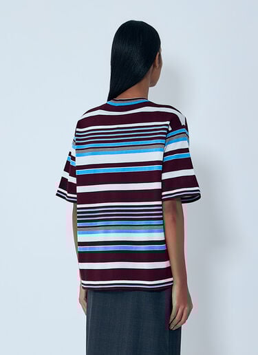Prada Striped Crewneck T-Shirt Red pra0264007