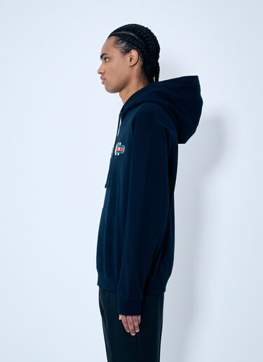 Gucci Logo Printed Hooded Sweatshirt Navy guc0159052