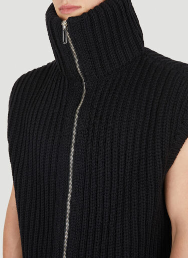 032C Ribbed Knit Sleeveless Sweater Black cee0150004