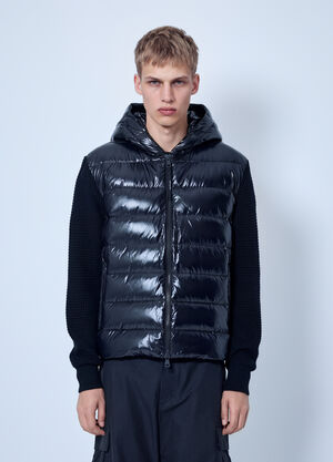 Moncler Cashmere & Wool Blend Padded Zip-Up Cardigan Black mon0166003