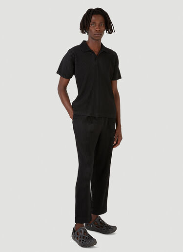 Homme Plissé Issey Miyake Basics Polo Shirt Black hmp0146008