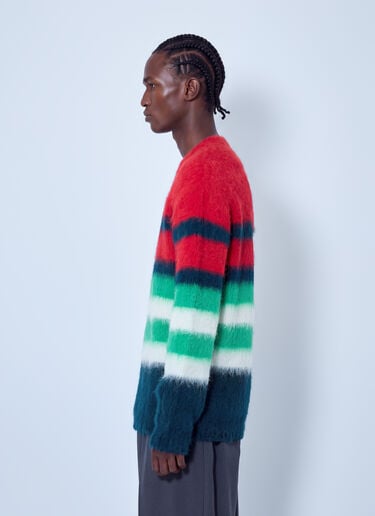 Lacoste Runway Striped Brushed Alpaca Blend Piqué Sweater Red lac0166001