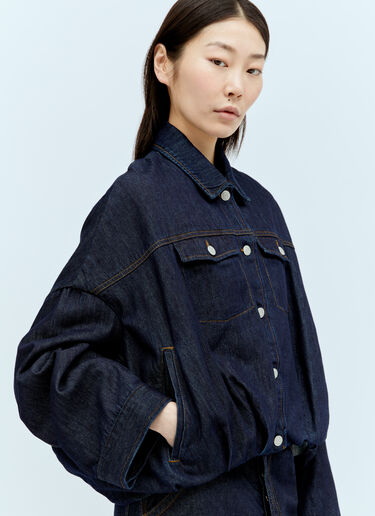 Dries Van Noten 缩褶下摆牛仔夹克 蓝色 dvn0256004