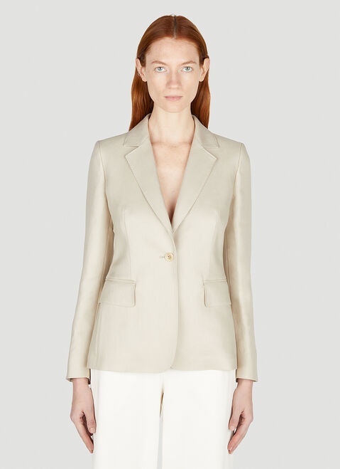 Jacquemus Alpaca Single Breasted Blazer Beige jac0248040