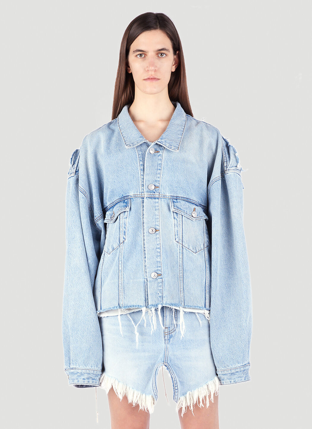 Balenciaga Deconstructed Denim Jacket in Blue LN CC