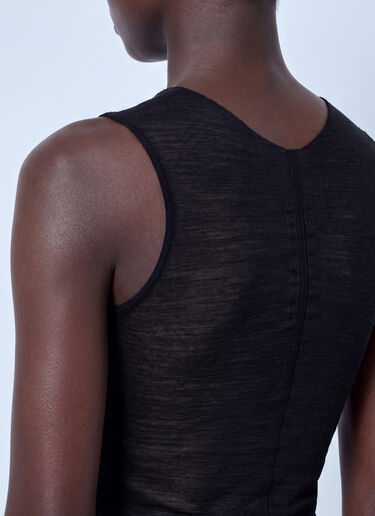 LN-CC® - Rick Owens: Sheer Panelled Top - Black Rick Owens Sheer Panelled Top Black ric0266002