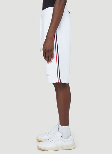 Thom Browne Signature-Stripe Jersey Shorts White thb0141006