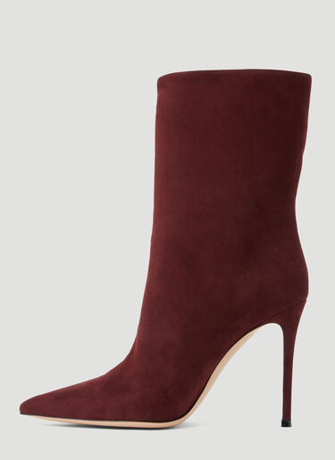 Gianvito Rossi Reus Suede High Heel Boots Burgundy gia0253014