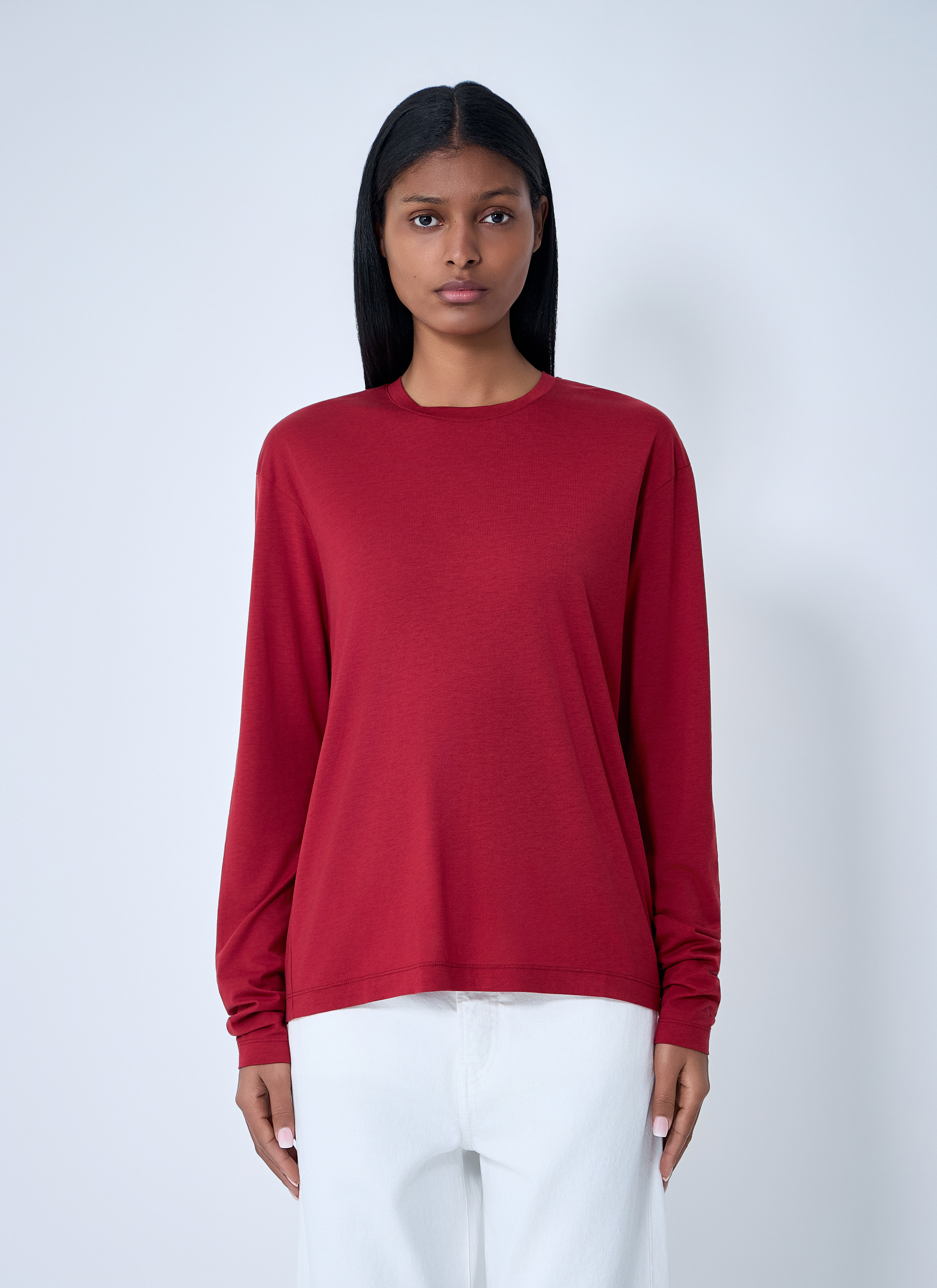 toteme トーテム レッド 長袖ブラウス S トップス TOTEME Women's' Classic Long-Sleeve Top in Coral | LN-CC®