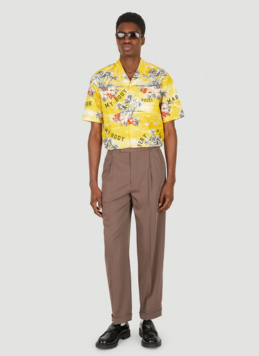 Gucci Ocean Palms Bowing Shirt Yellow guc0150090