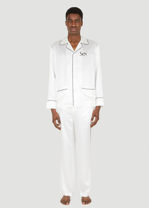 More Joy Sex Silk Pyjamas White mjy0347083