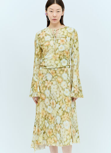 Acne Studios Wrap Print Dress Green acn0256008