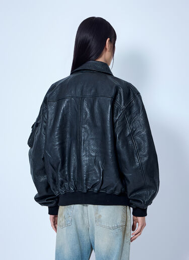 Alpha Industries CWU-36/P Leather UV Loose Bomber Jacket Black alp0366006