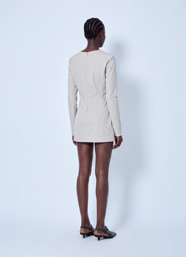 Miu Miu Stretch Poplin Mini Dress Cream miu0266056