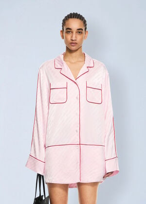 Off-White Jacquard Off-White Satin New Roxy Pajama Dress Pink ofw0264055