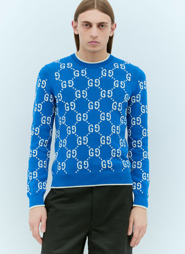 Gucci GG Intarsia Sweater Blue guc0155019