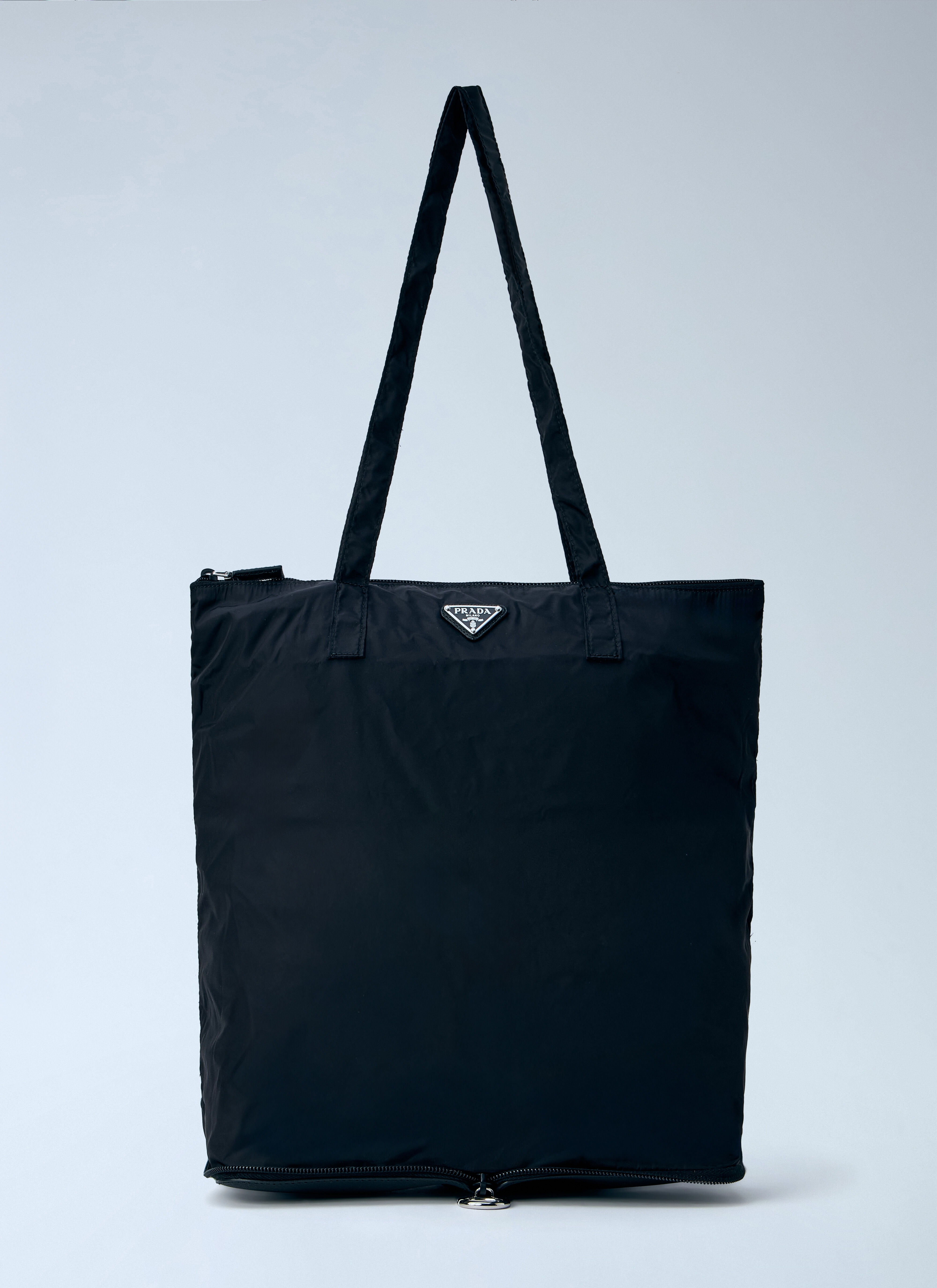 Prada Women's' Saffiano Leather Pendant with Re-Nylon Tote Bag in