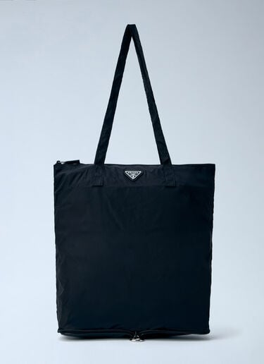LN-CC® - Prada: Saffiano Leather Pendant with Re-Nylon Tote Bag - Black Prada Saffiano Leather Pendant with Re-Nylon Tote Bag Black pra0266011