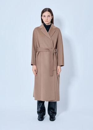 Max Mara Belted Wool Blend Coat Camel max0265222