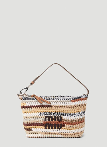 Miu Miu Crochet Shoulder Bag Natural miu0252056