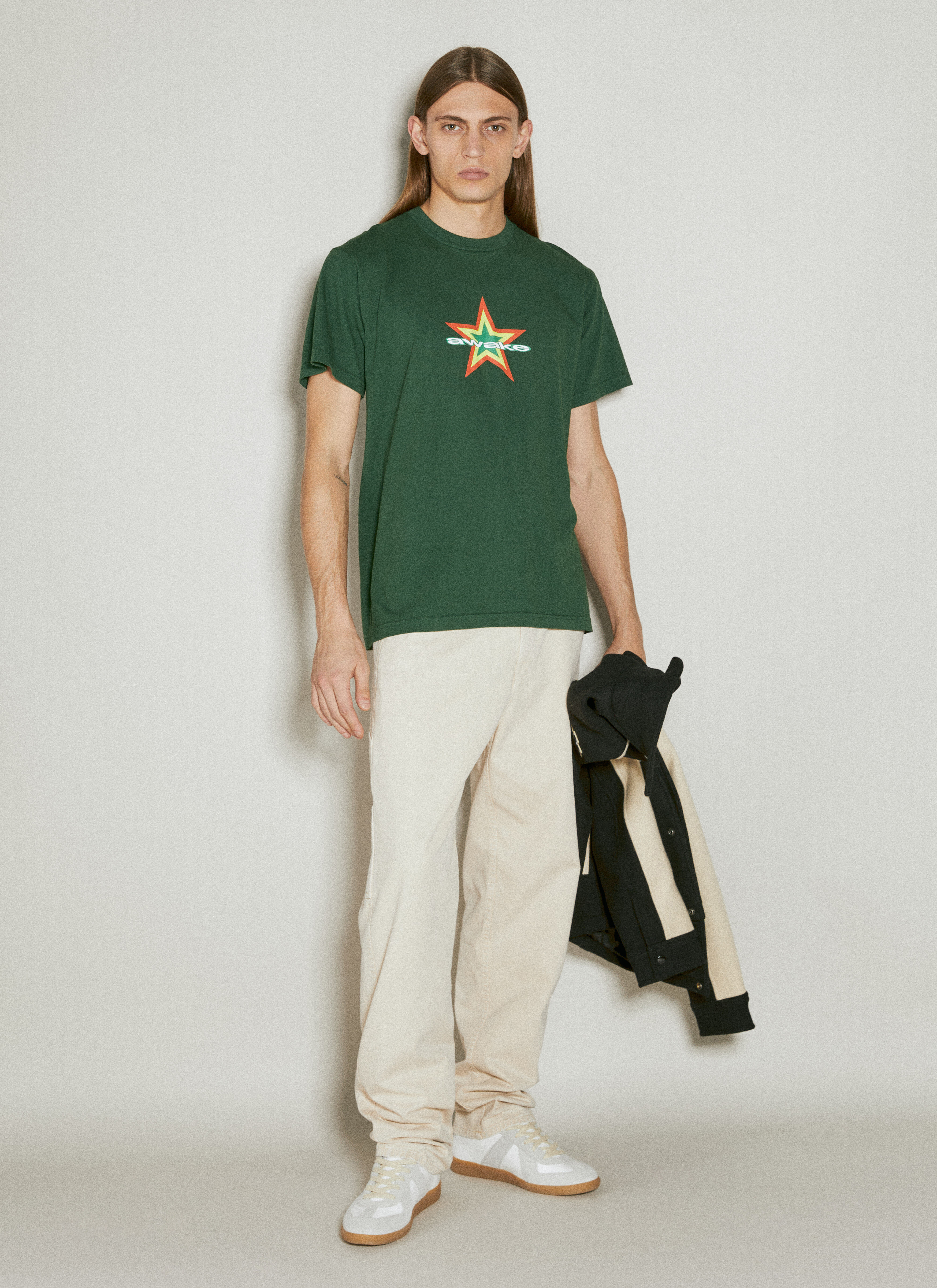 Awake NY Star Logo T-Shirt Green awk0154006