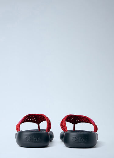 Chloé Woven Strap Poolette Sandals Red chl0264030