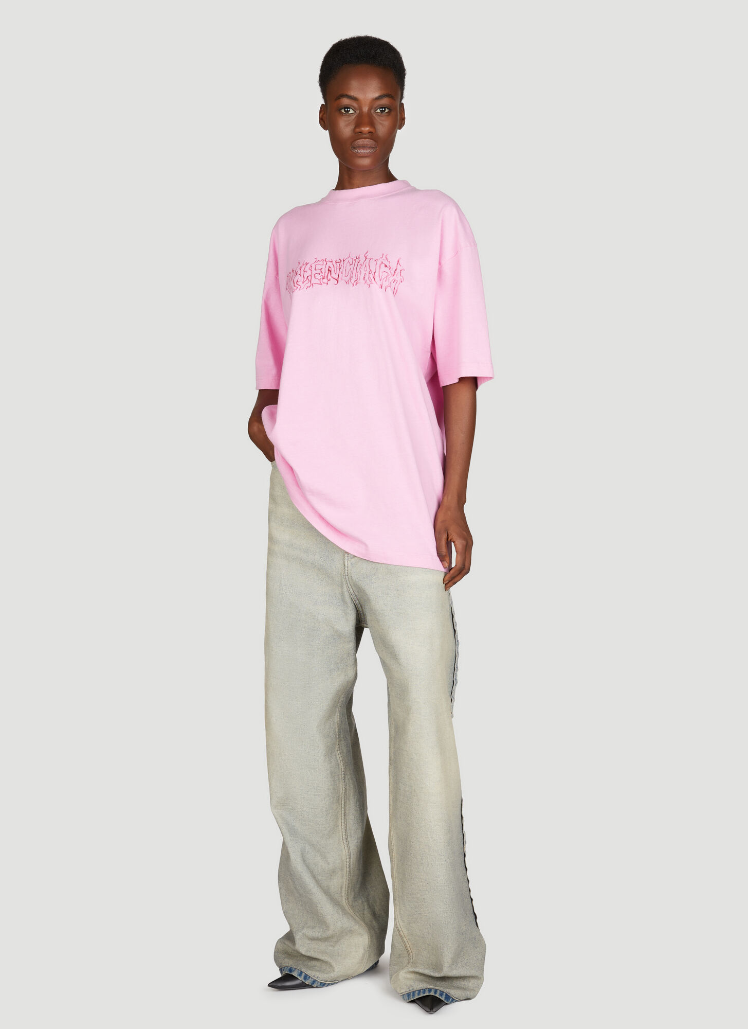 Shop Balenciaga Darkwave Large Fit T-shirt In Pink