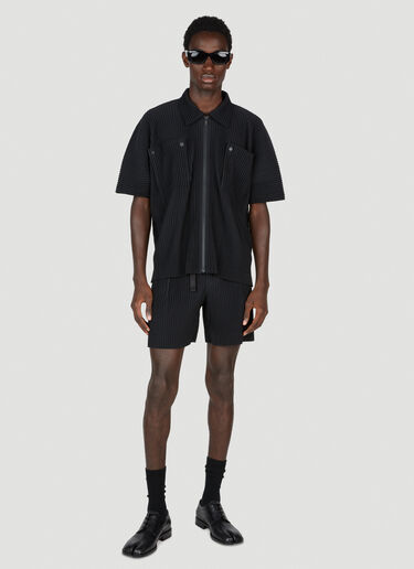 Pleated Short Sleeve Shirt Homme Plissé Issey Miyake Pleated Short Sleeve Shirt Black hmp0153009