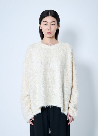 TOTEME Boxy Silk Sweater Beige tot0260011