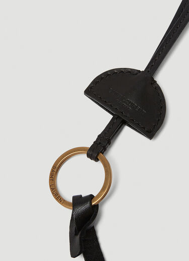 Saint Laurent 圆形挂绳钥匙圈 黑色 sla0248059