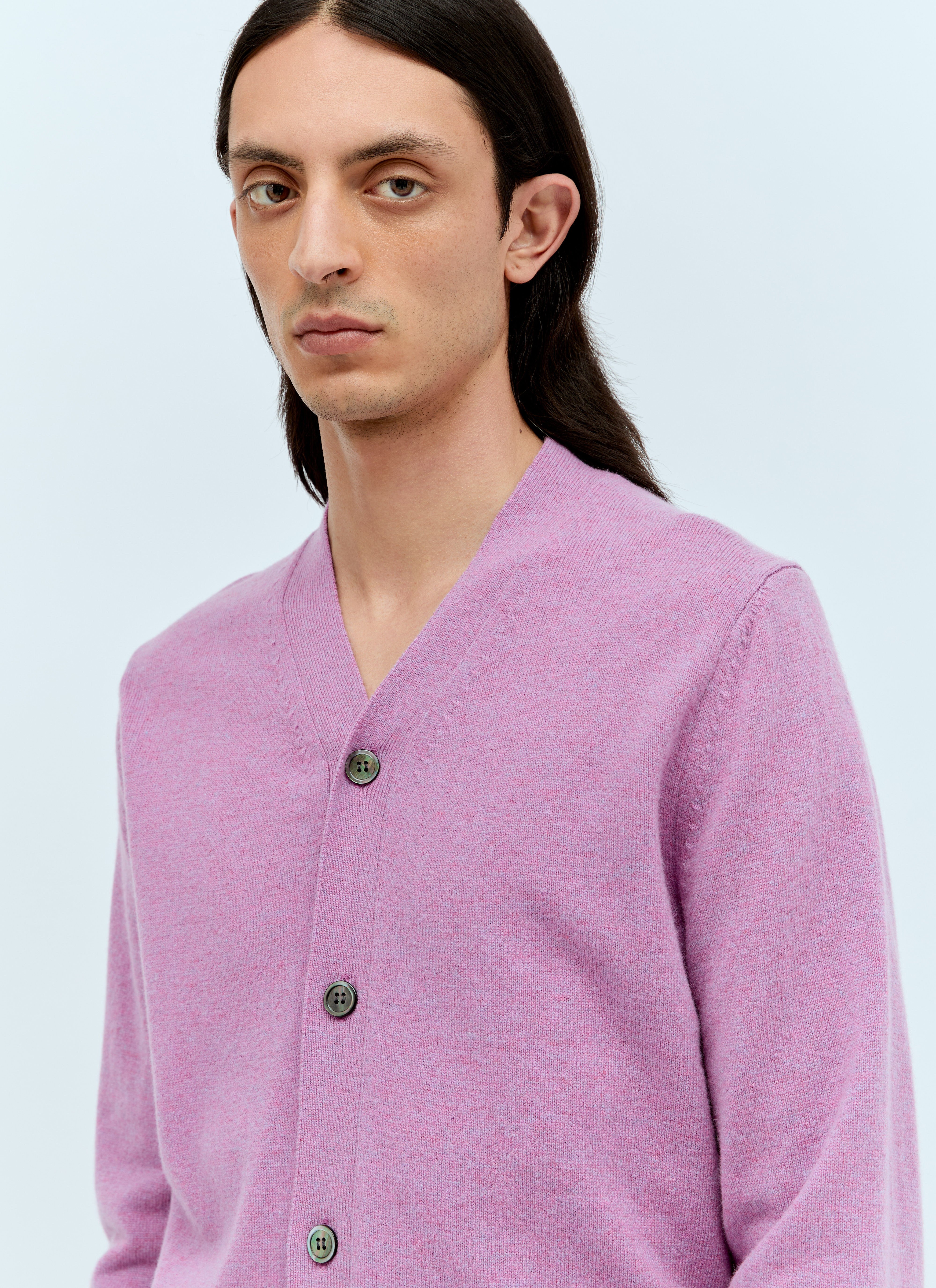 Comme Des Garcons PLAY Men s Wool Knit Cardigan in Purple LN CC
