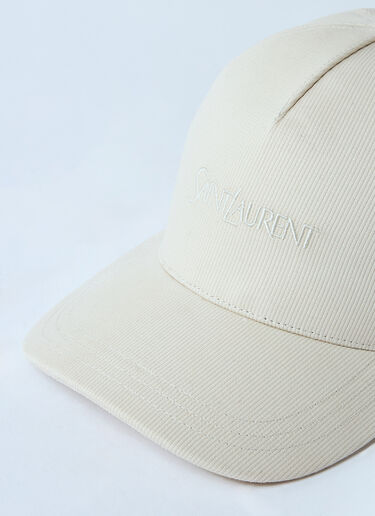 Saint Laurent Logo Embroidery Baseball Cap Beige sla0259055