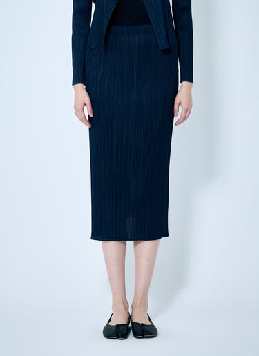 Pleats Please Issey Miyake Pleated Pencil Skirt Blue plp0259017