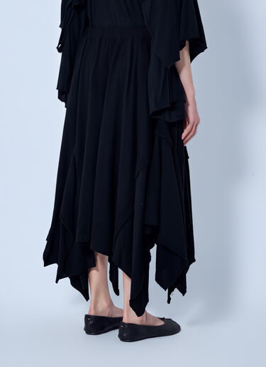 LN-CC® - Yohji Yamamoto: Draped Handkerchief Skirt - Black Yohji Yamamoto Draped Handkerchief Skirt Black yoy0263024