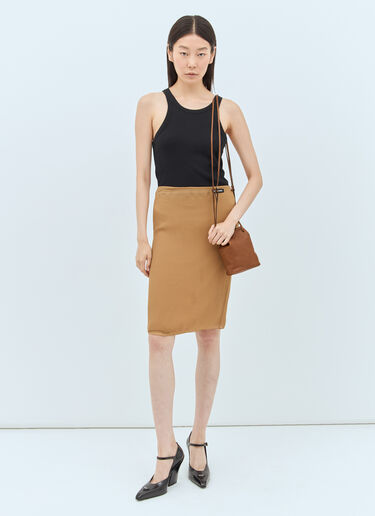 Miu Miu Nappa Leather Mini Bucket Bag Brown miu0258025