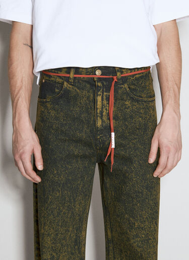 Marni Marble-Dyed Flared Jeans Green mni0155009